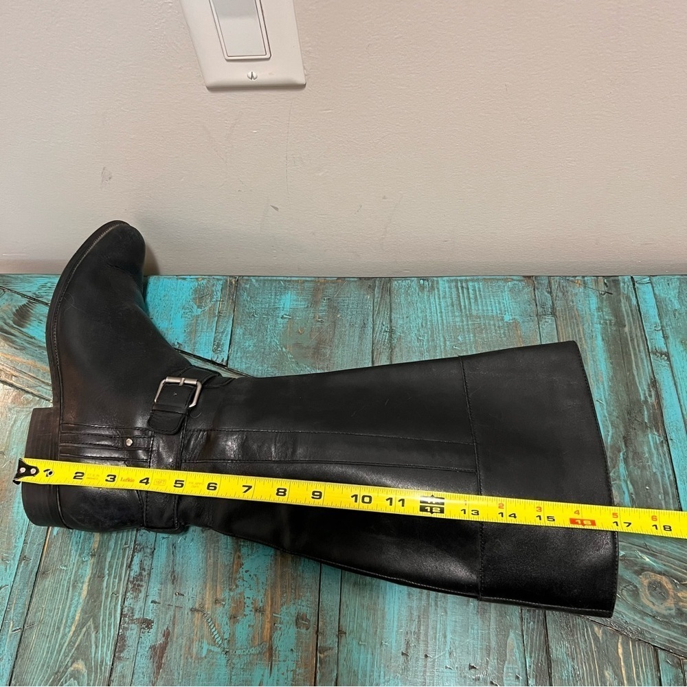 Anne Klein Black Leather Riding Cailin Boots Size 10M - Picture 10 of 11